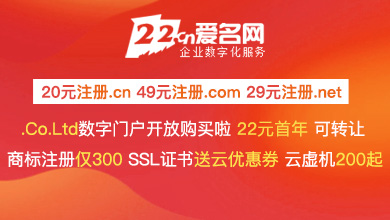 20元注册.cn 49元注册.com 29元注册.net