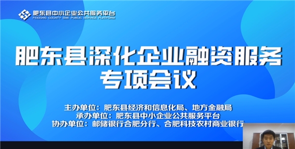 肥东县中小企业公共服务平台成功举办肥东县深化企业融资服务专项线上会议