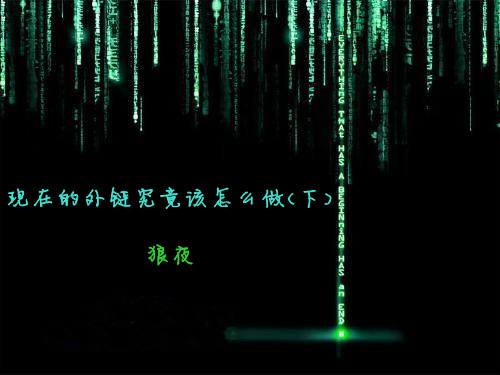 现在的外链究竟该怎么做(下)